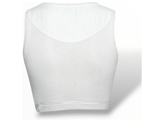 Loewe Top de tirantes Anagram Cropped blanco de algodón - vista 16