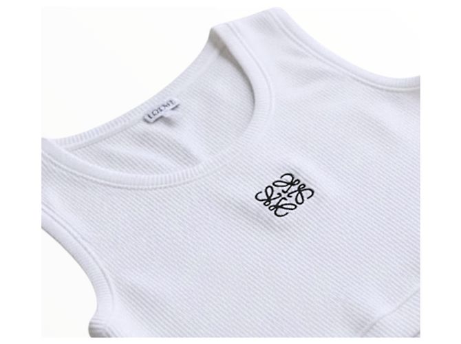 Loewe Top de tirantes Anagram Cropped blanco de algodón - vista 7