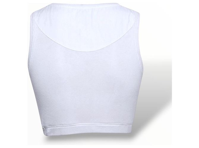 Loewe Top de tirantes Anagram Cropped blanco de algodón - vista 9
