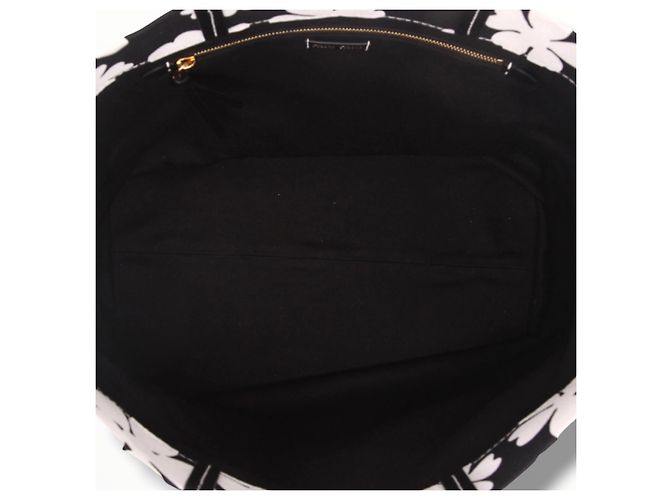 Miu Miu Canvas Tote Bag mit Blumenprint Schwarz Weiß - Ansicht 13
