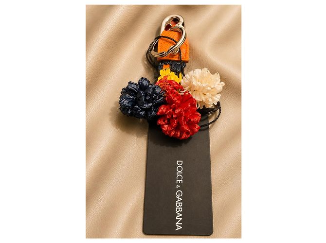 Dolce & Gabbana Schlüsselanhänger mit bunten Pompons Weiß Rot Blau Orange Gelb - Ansicht 5