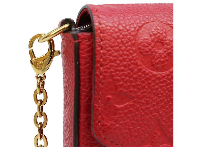 Borsa a tracolla Louis Vuitton Monogram Empreinte Cerise Pochette Felicie Rosso Fuschia - vista 7