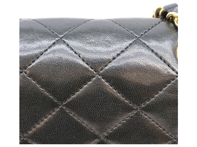 Sac à épaule Chanel Lambskin Paris Limited Edition Double Flap Matelassé Noir - vue 10