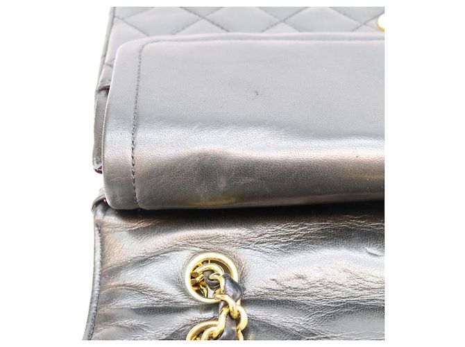 Sac à épaule Chanel Lambskin Paris Limited Edition Double Flap Matelassé Noir - vue 13