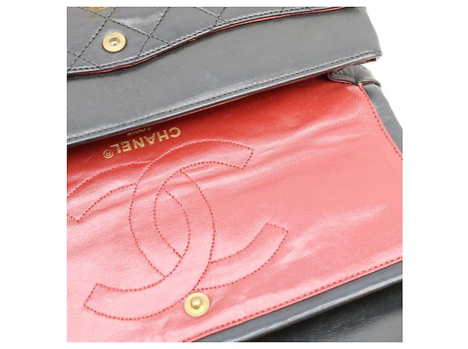 Sac à épaule Chanel Lambskin Paris Limited Edition Double Flap Matelassé Noir - vue 15