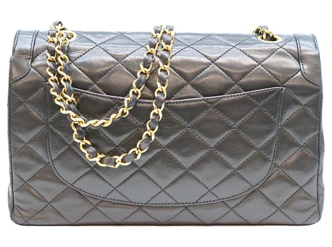 Sac à épaule Chanel Lambskin Paris Limited Edition Double Flap Matelassé Noir - vue 3
