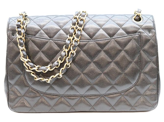 Timeless Borsa a tracolla Chanel in pelle caviar nera Nero - vista 3