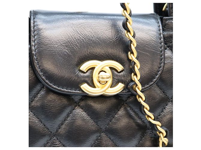 Timeless Borsa a tracolla mini Chanel AS4416 in pelle di vitello matelassé Nero - vista 6