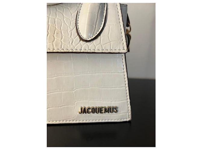 Jacquemus Le Chiquito Mini Borsa in pelle coccodrillo Bianco - vista 5