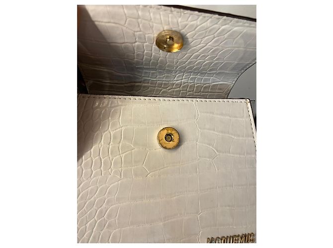 Jacquemus Le Chiquito Mini Borsa in pelle coccodrillo Bianco - vista 6
