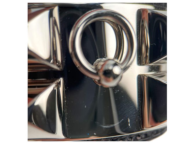 Hermès Bracciale Collier de Chien Small Exotic Leather S Black Nero - vista 10
