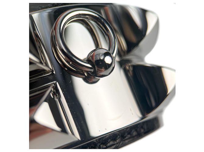 Hermès Bracciale Collier de Chien Small Exotic Leather S Black Nero - vista 11
