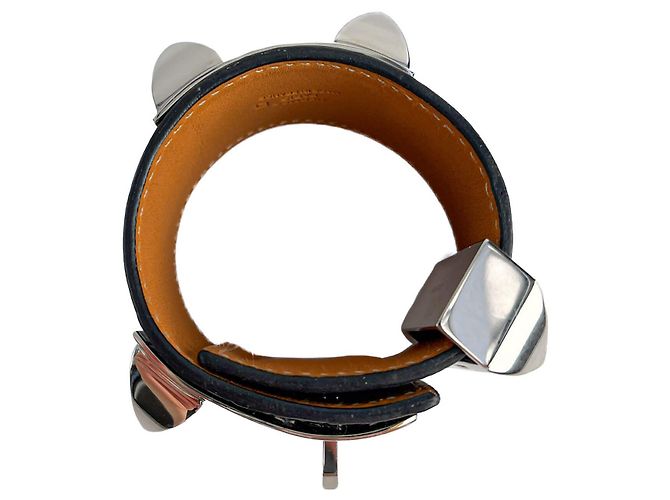 Hermès Bracciale Collier de Chien Small Exotic Leather S Black Nero - vista 7