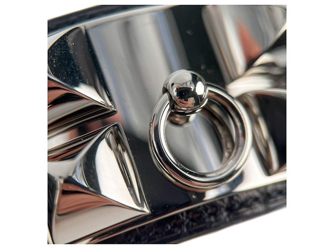 Hermès Bracciale Collier de Chien Small Exotic Leather S Black Nero - vista 9