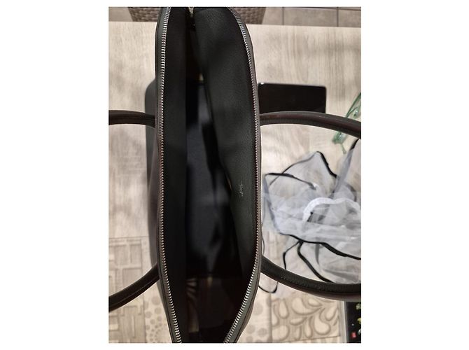 Hermès Bolide 45 Borsa da Viaggio Pelle Nera Nero - vista 5