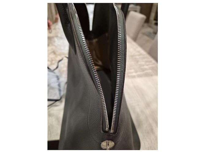 Hermès Bolide 45 Borsa da Viaggio Pelle Nera Nero - vista 7