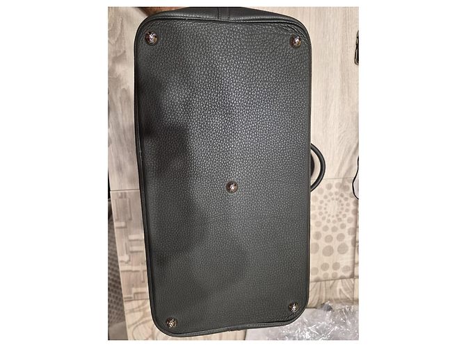 Hermès Bolide 45 Borsa da Viaggio Pelle Nera Nero - vista 8