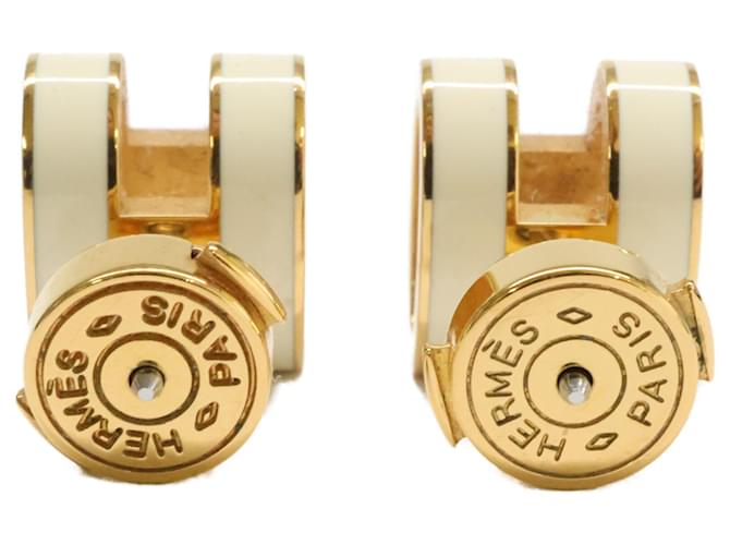 Hermès Orecchini Hermes Mini Pop H Bianco D'oro - vista 3