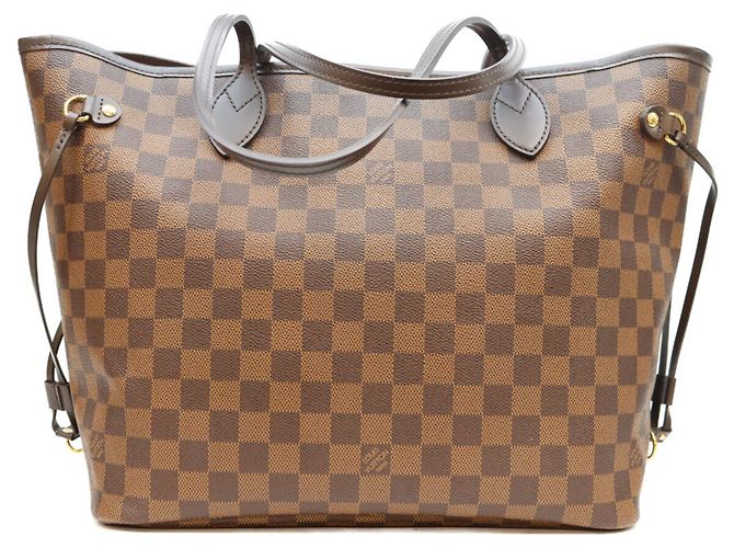 Borsa Tote Louis Vuitton Damier Neverfull MM Marrone - vista 3
