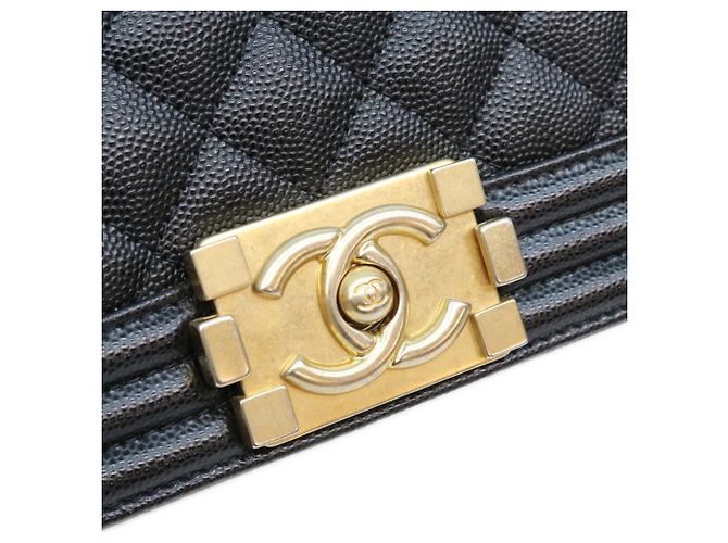 Borsa a tracolla Chanel Boy Caviar Nero - vista 7