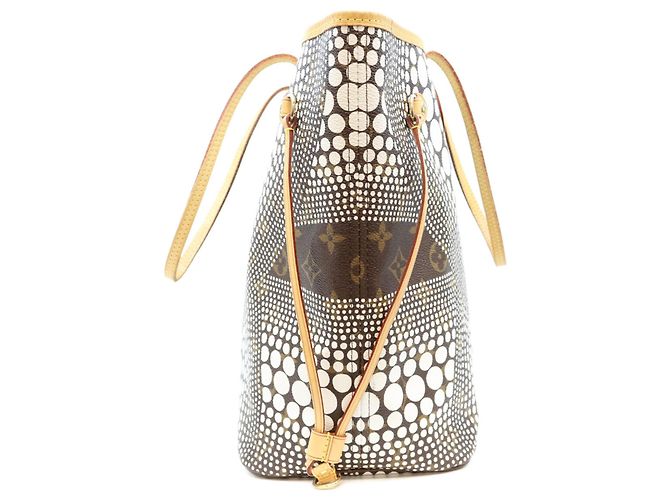 Borsa Tote Louis Vuitton x Yayoi Kusama Monogram Wave Neverfull MM Marrone Bianco - vista 2