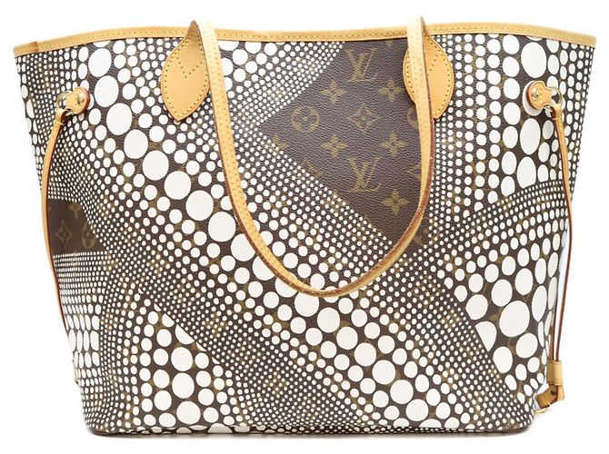 Borsa Tote Louis Vuitton x Yayoi Kusama Monogram Wave Neverfull MM Marrone Bianco - vista 3