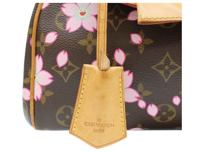 Louis Vuitton Monogram Cherry Blossom Sac Retro PM Handbag Marrone Rosa - vista 10