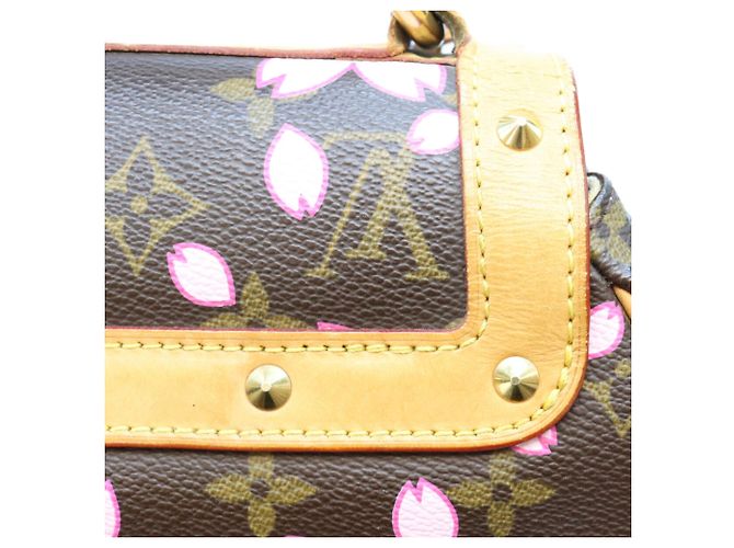 Louis Vuitton Monogram Cherry Blossom Sac Retro PM Handbag Marrone Rosa - vista 11