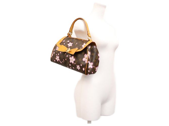 Louis Vuitton Monogram Cherry Blossom Sac Retro PM Handbag Marrone Rosa - vista 19