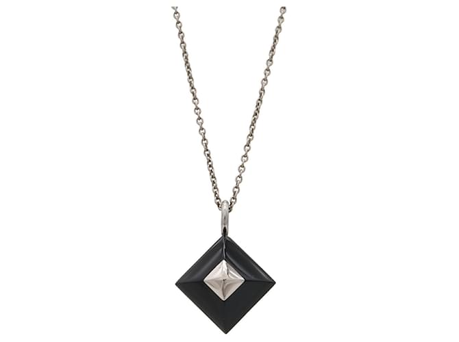 Hermès Collana HERMES Medor Cupid Nero Argento - vista 2