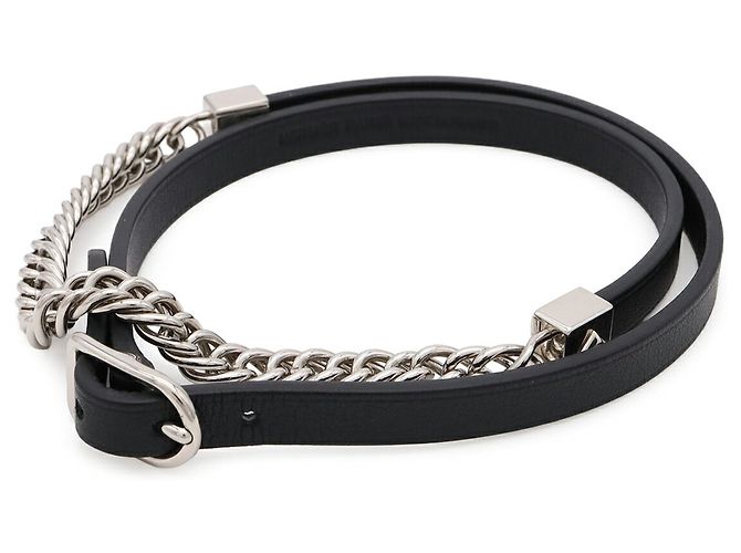 Hermès Collana Choker Hermes Equestre Triple Tour Nero Argento - vista 2