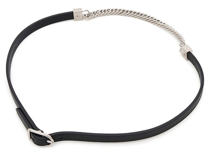 Hermès Collana Choker Hermes Equestre Triple Tour Nero Argento - vista 4