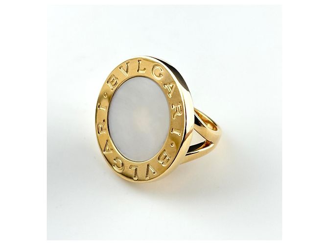 Bulgari Anillo banda Bvlgari en oro amarillo con incrustación de nácar - vista 3