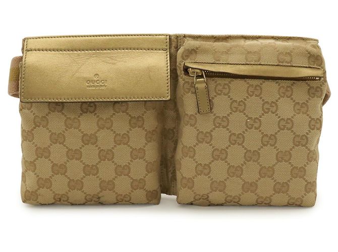 Marsupio Gucci GG Canvas Sherry Line Rosa Beige D'oro - vista 2