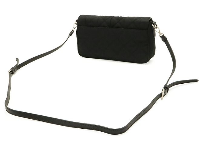 Clutch Prada em nylon acolchoado e couro Preto - vista 3