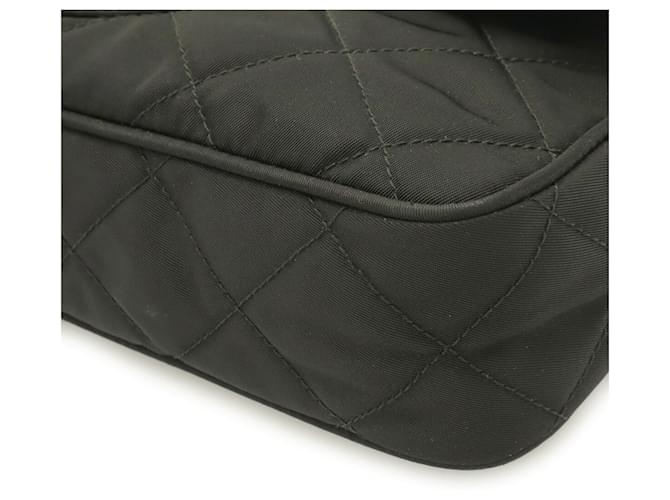 Clutch Prada em nylon acolchoado e couro Preto - vista 4