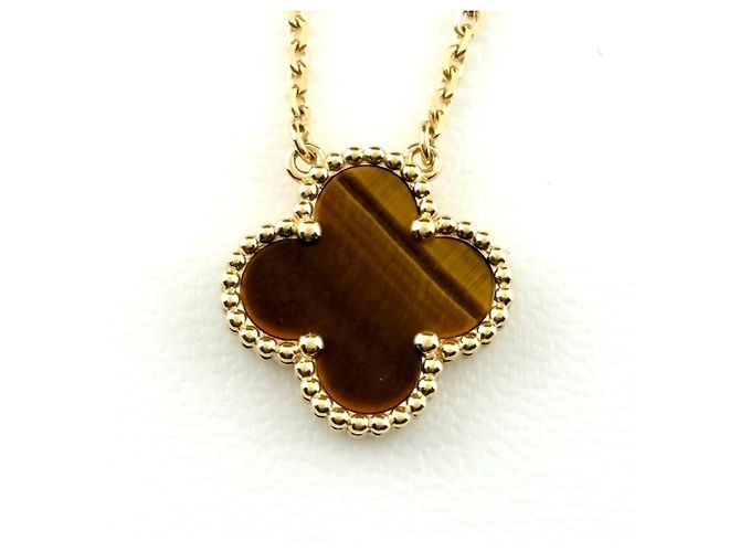 Collana con Pendente Van Cleef & Arpels Vintage Alhambra in Oro Giallo - vista 4