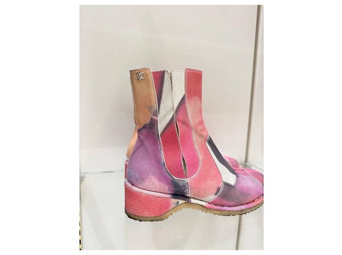 Chanel Multicolor Suede Ankle Boots, Size 38 Pre-owned - view 2