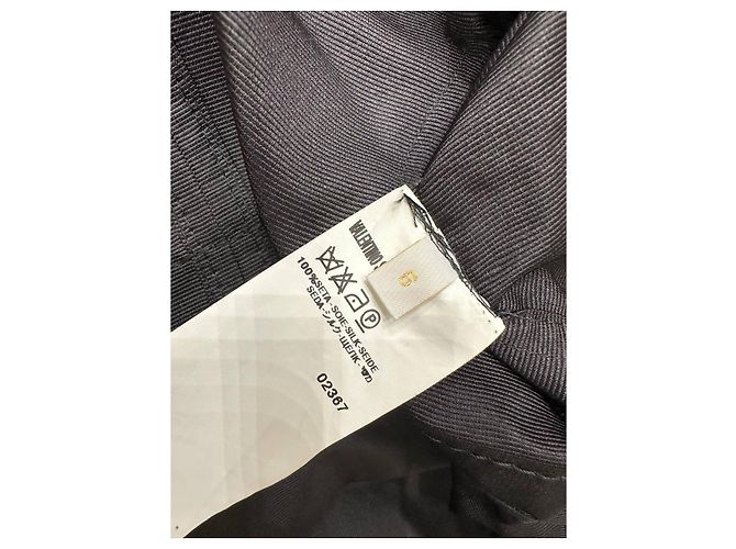 Louis Vuitton Abito cappotto stile trench in seta nera Valentino Sz.6 usato - vista 6