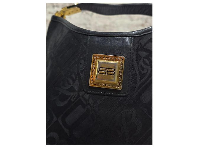 Borsa Balenciaga BB Monogram in tela Blu navy - vista 3