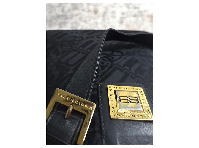 Borsa Balenciaga BB Monogram in tela Blu navy - vista 7