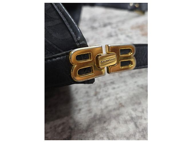 Borsa Balenciaga BB Monogram in tela Blu navy - vista 9