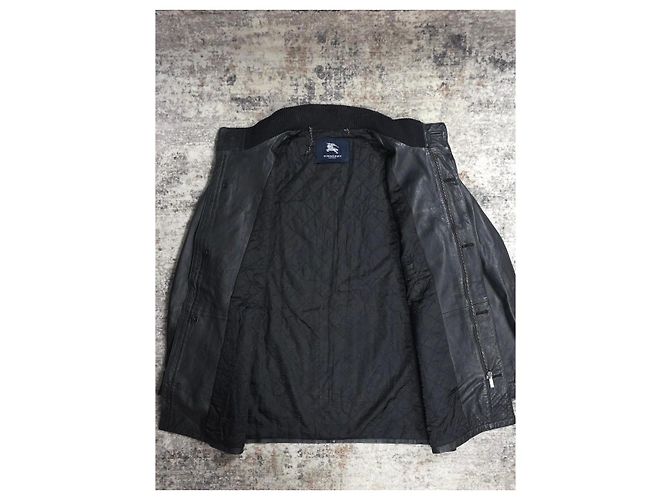 Burberry London Lederjacke Schwarz Braun - Ansicht 2