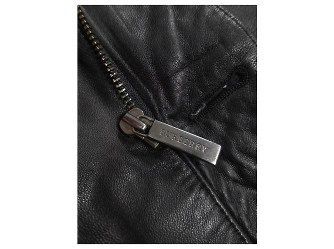 Burberry London Lederjacke Schwarz Braun - Ansicht 4