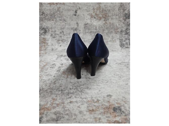 Décolleté Bicolore Miu Miu con Strass Blu navy - vista 5