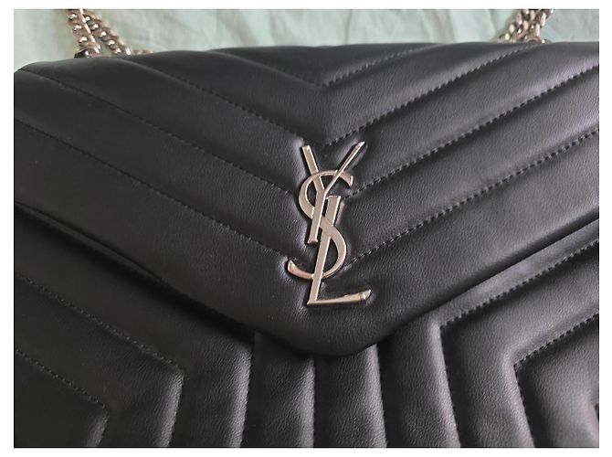 Borsa Saint Laurent Loulou Toy in pelle nera Nero - vista 3