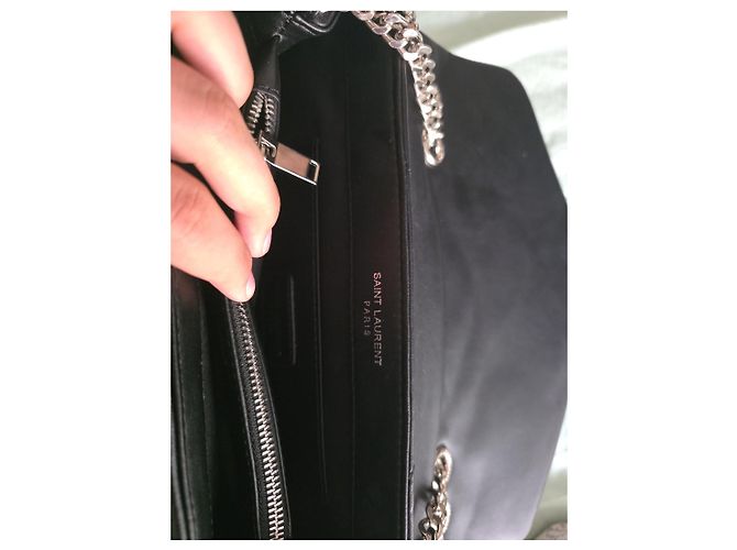 Borsa Saint Laurent Loulou Toy in pelle nera Nero - vista 7
