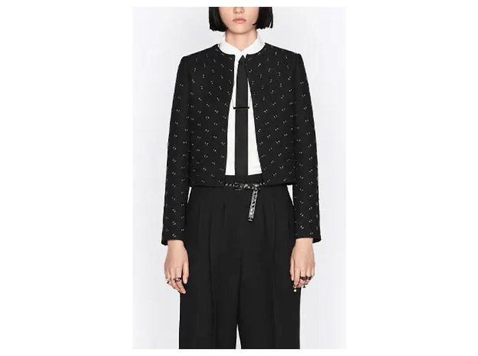 Christian Dior Chaqueta con ojales Pre-Fall 2022 en lana y seda negra Negro - vista 2