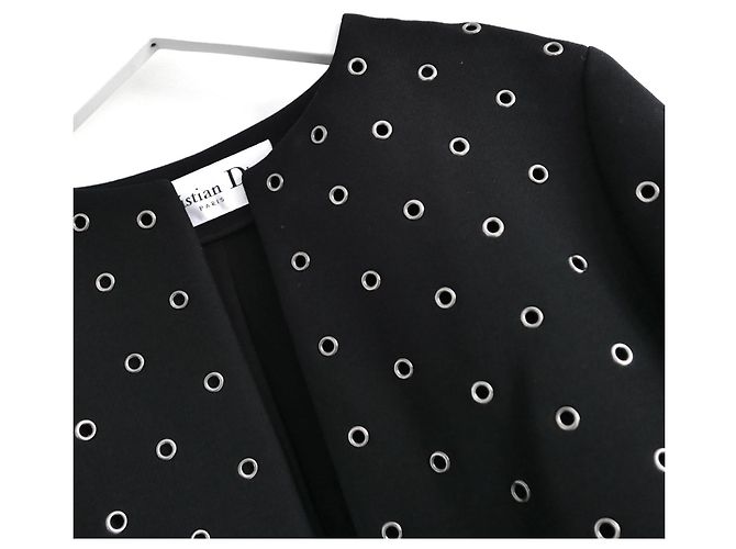 Christian Dior Chaqueta con ojales Pre-Fall 2022 en lana y seda negra Negro - vista 5