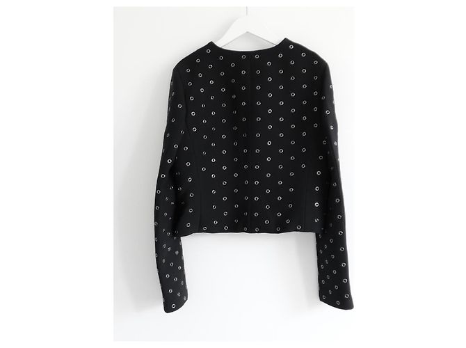 Christian Dior Chaqueta con ojales Pre-Fall 2022 en lana y seda negra Negro - vista 7